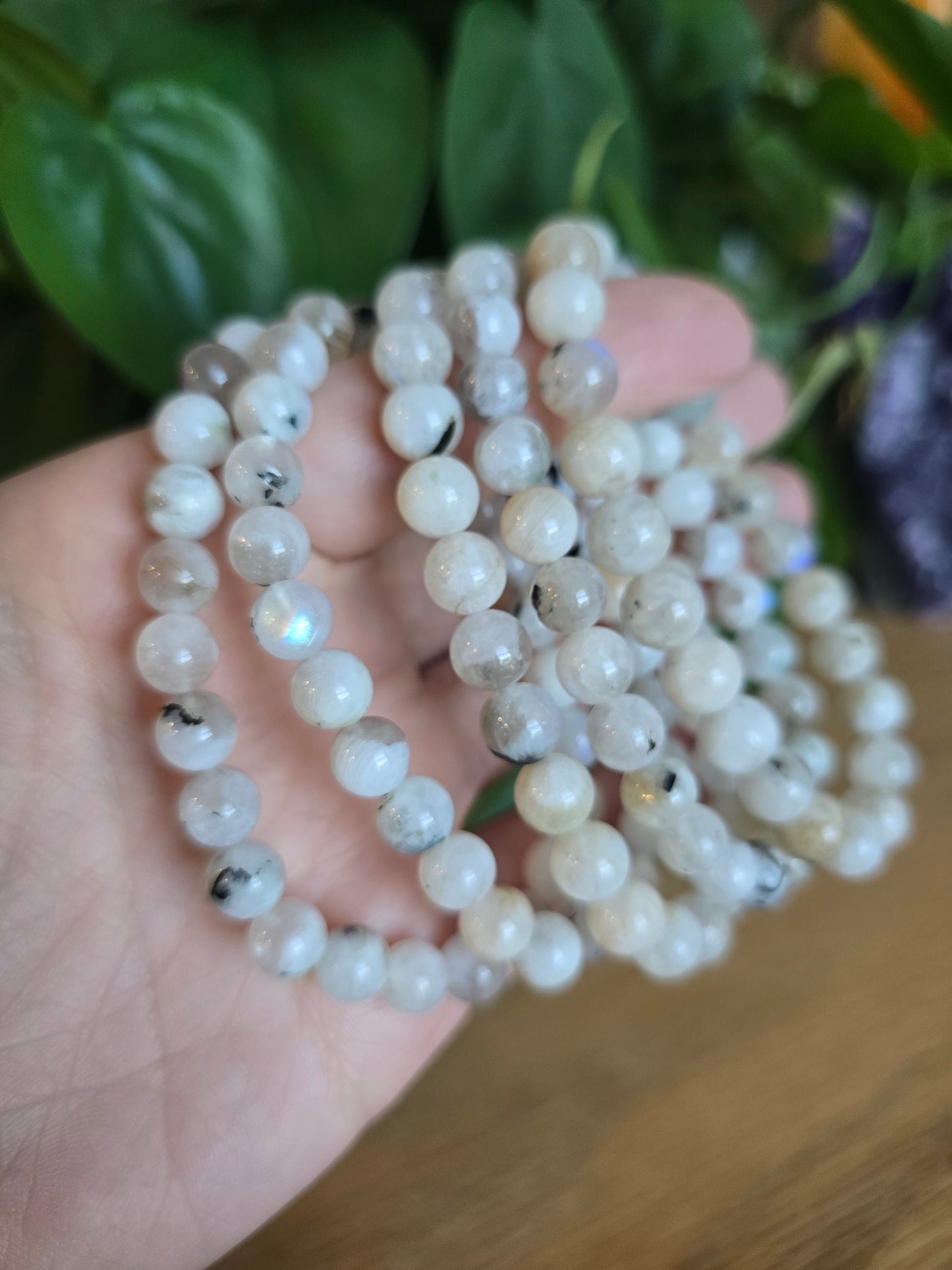Rainbow Moonstone Stretch Bracelet