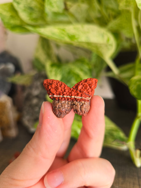 Red Jasper Flower Butterfly