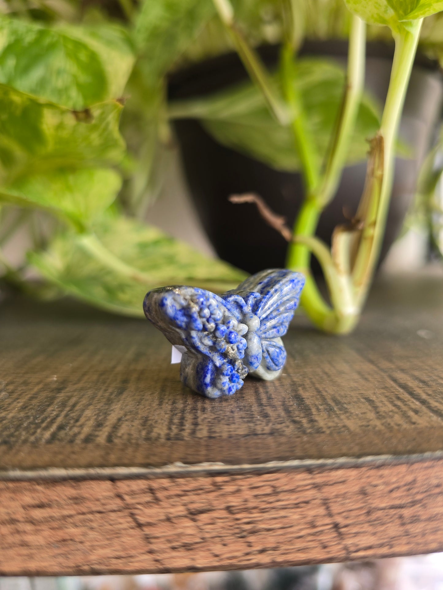 Lapis Lazuli Flower Butterfly Carving