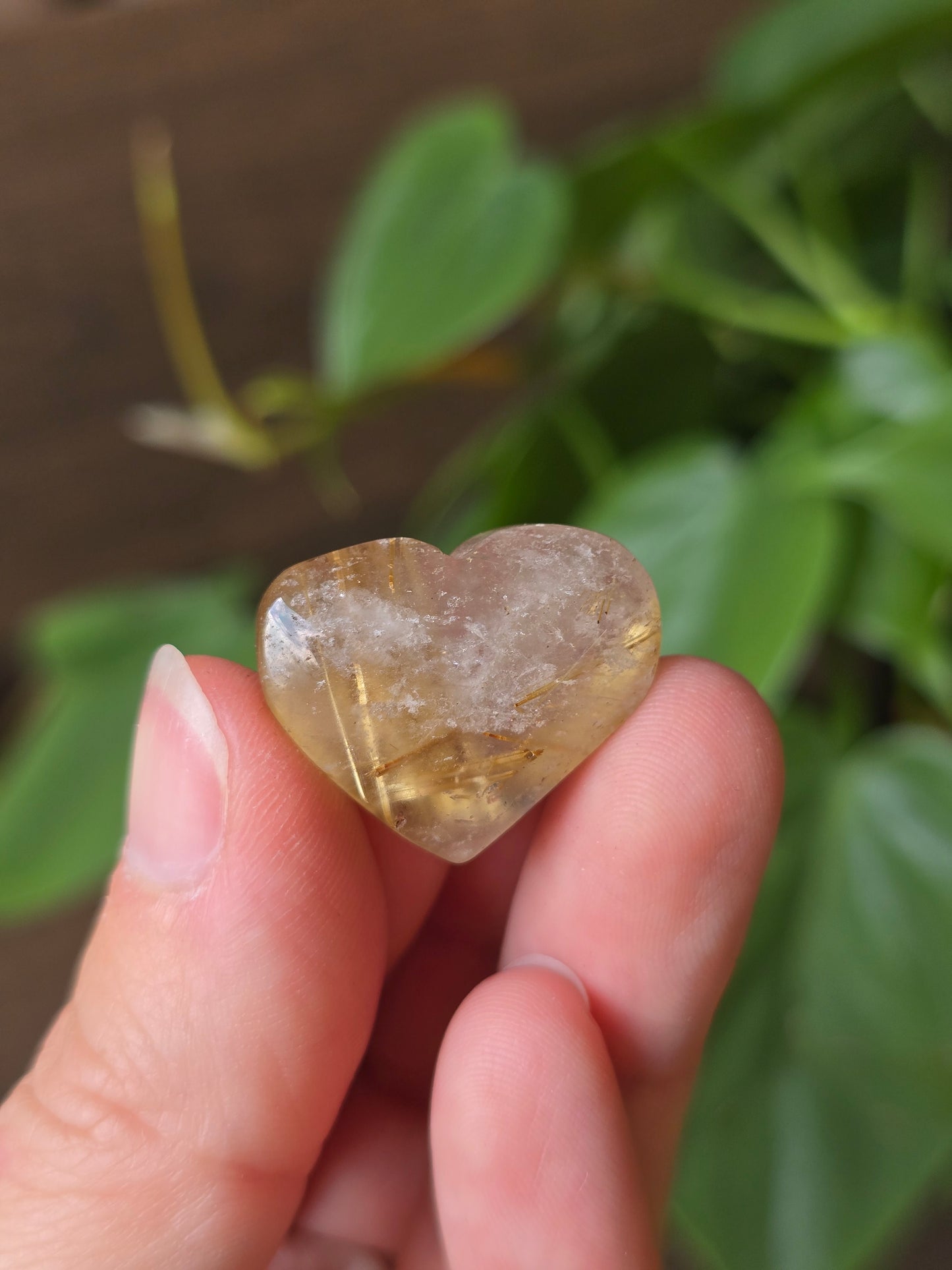 Golden Rutilated Quartz Heart