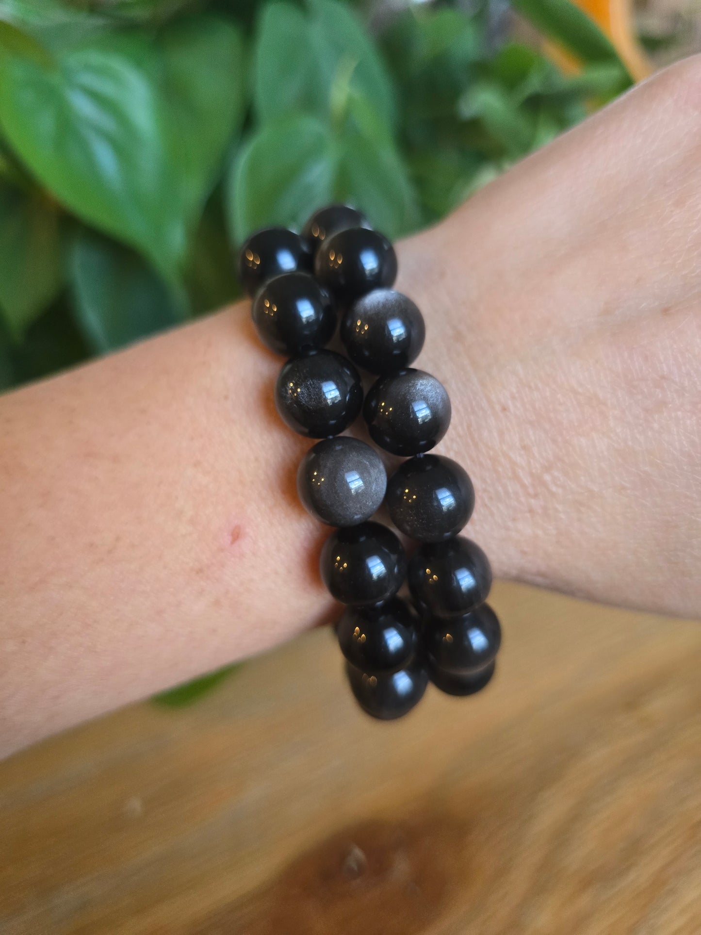 Silver Sheen Obsidian Bracelet