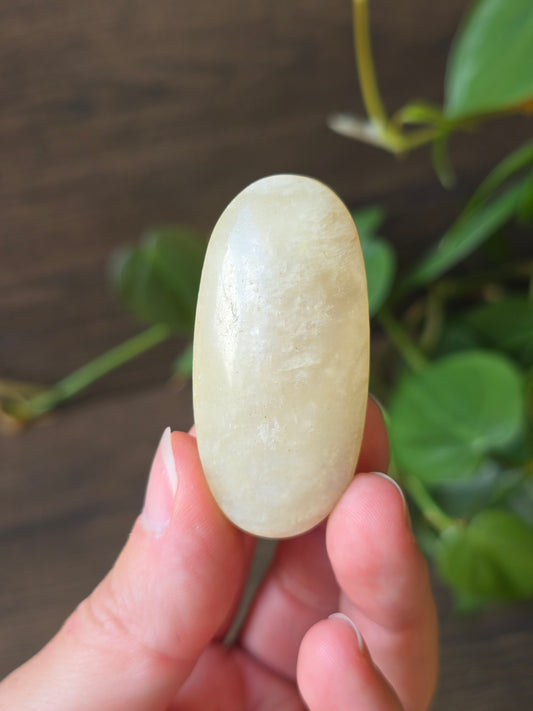 Peach Moonstone Palm Stone