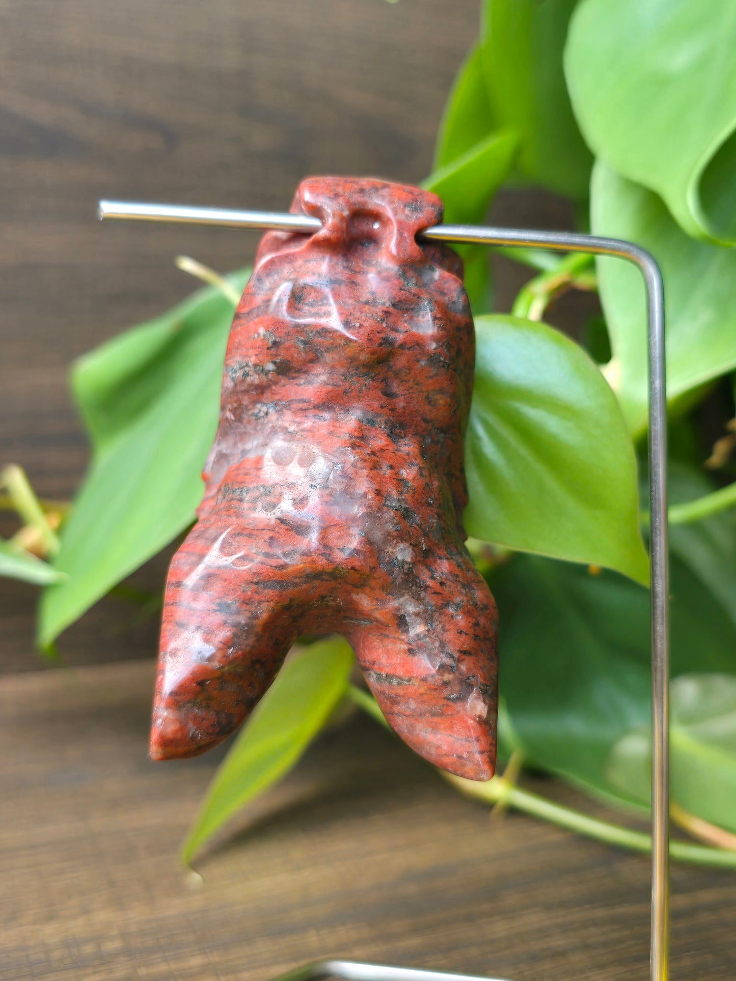 Red Jasper Hanging Bat