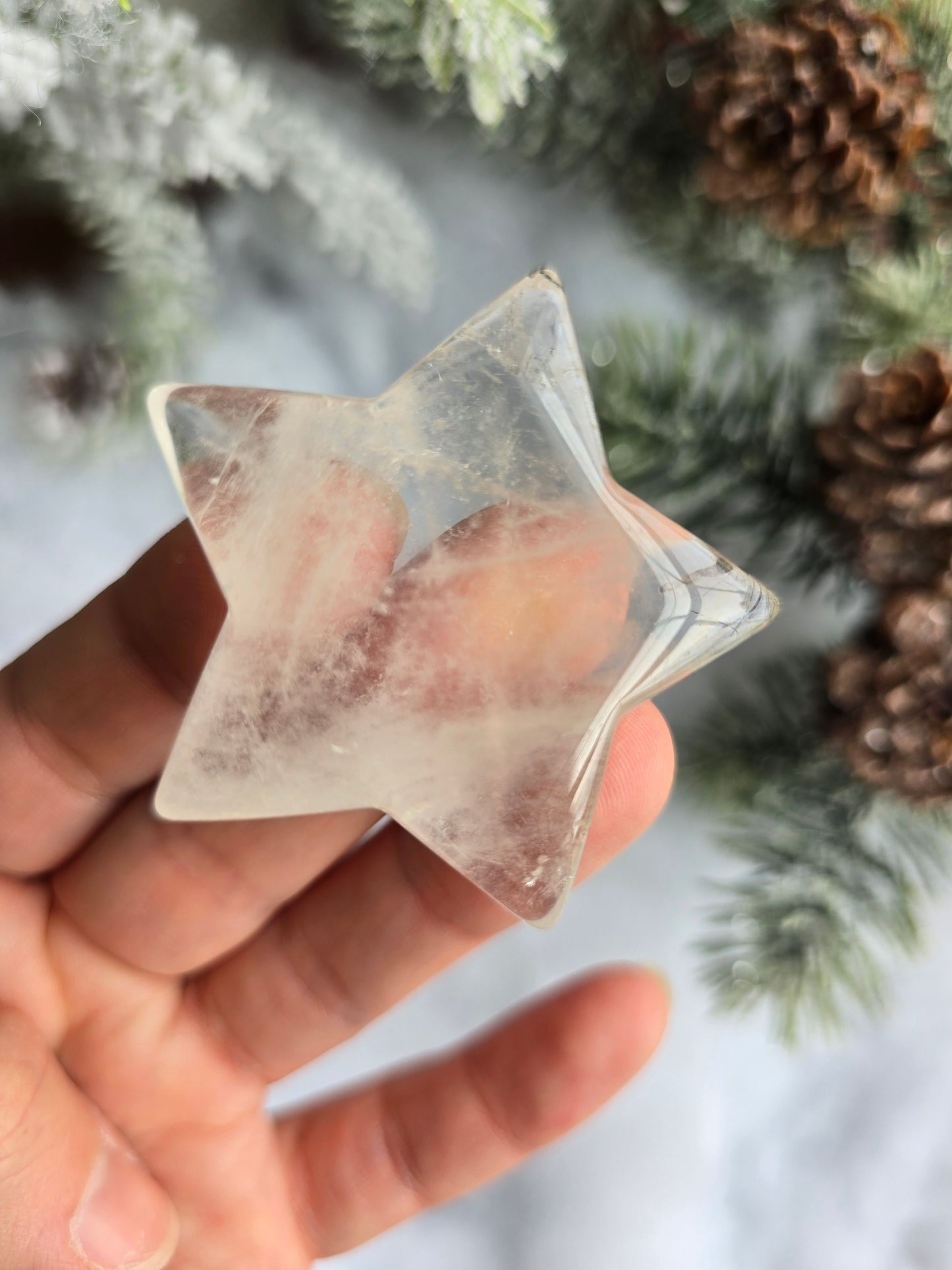 Black Tourmaline in Quartz Star