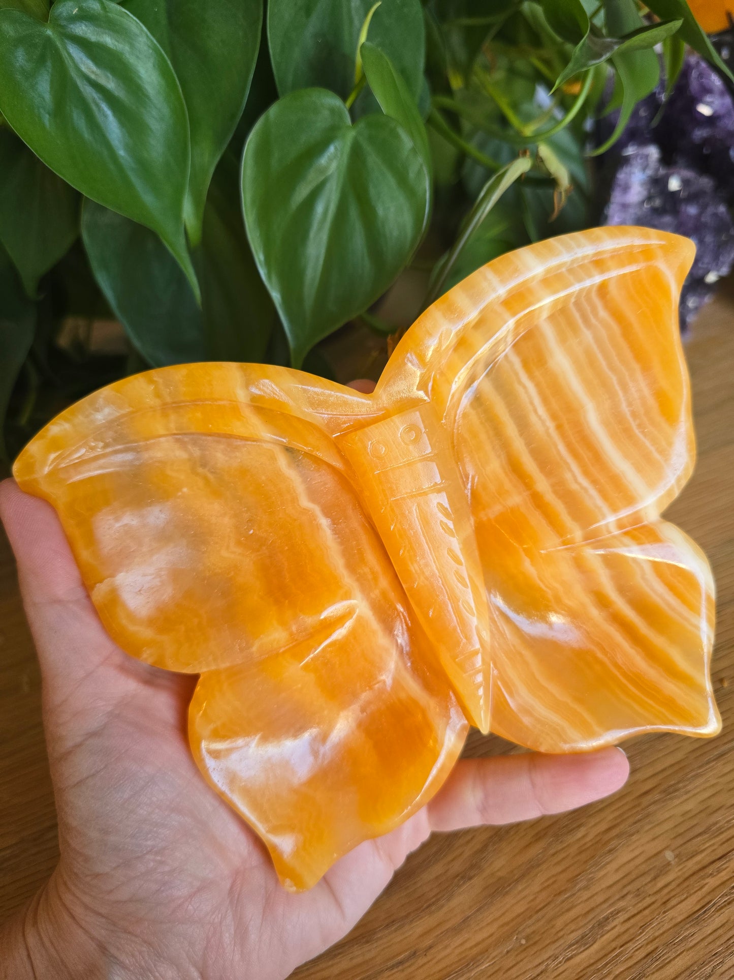 Orange Calcite Butterfly Bowl