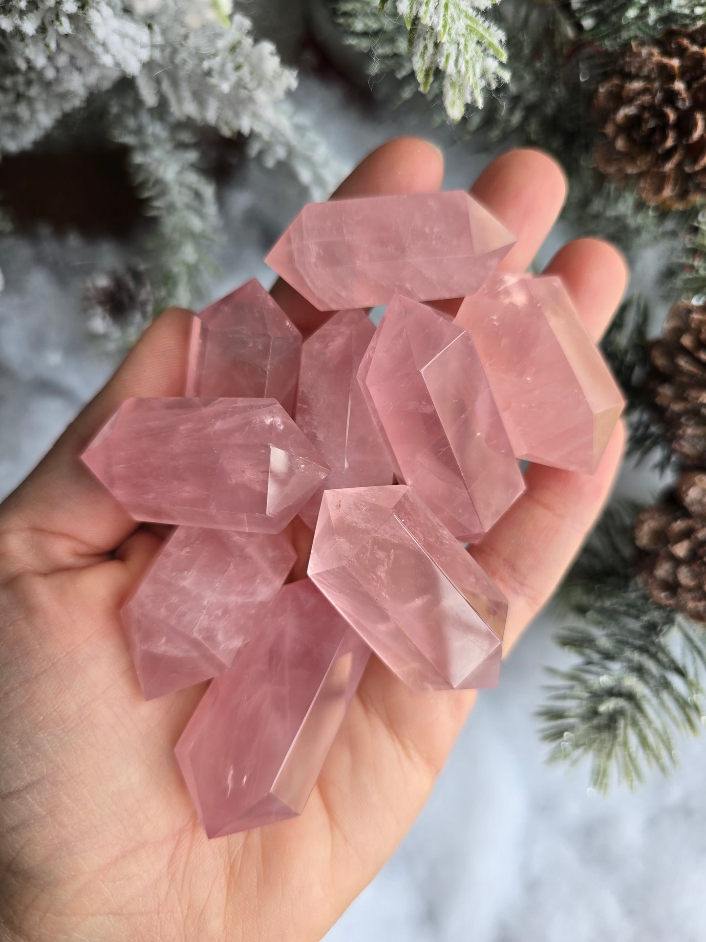 Rose Quartz Double Point - Dark Color
