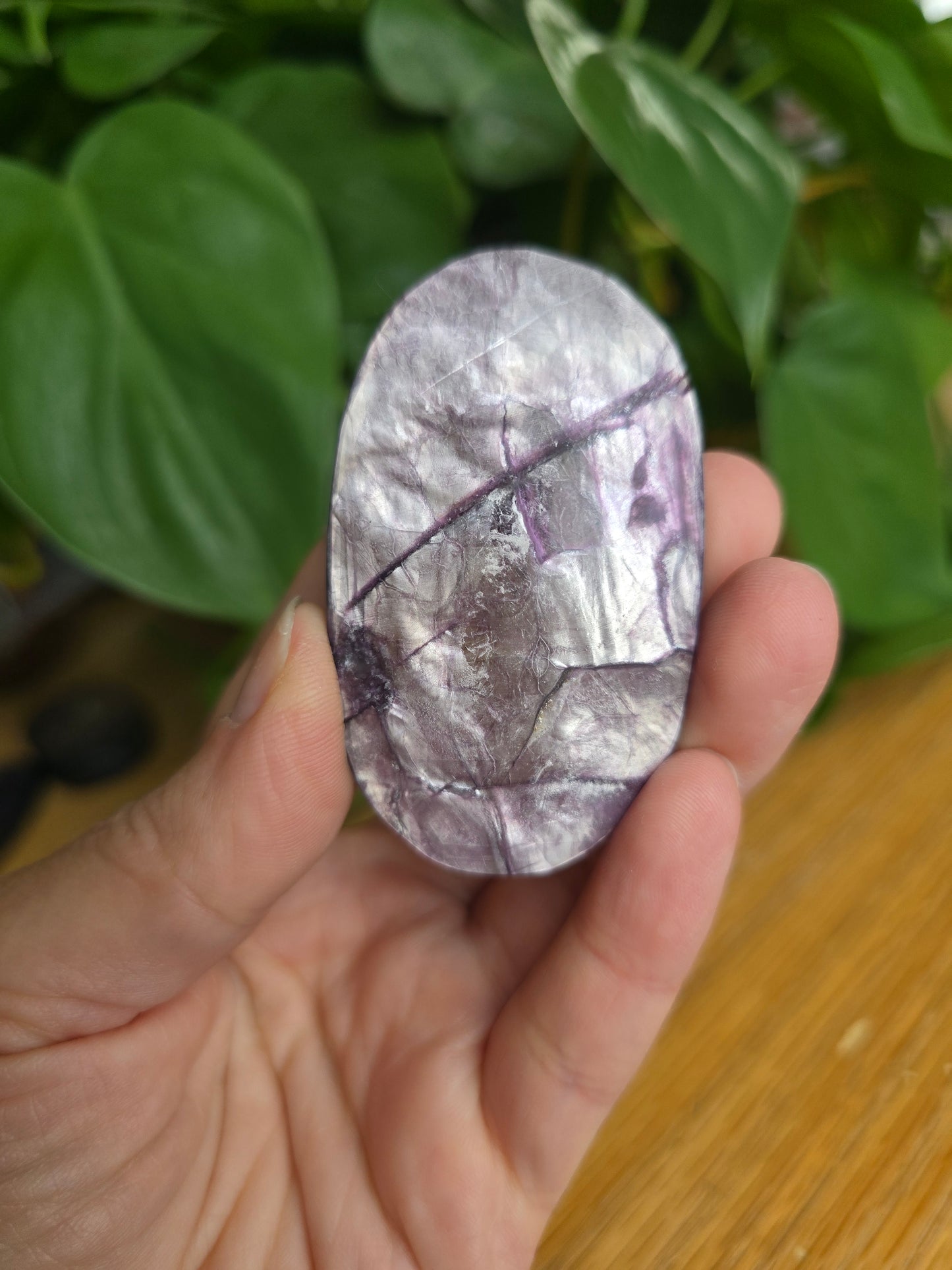 Purple Mica Palm Stone