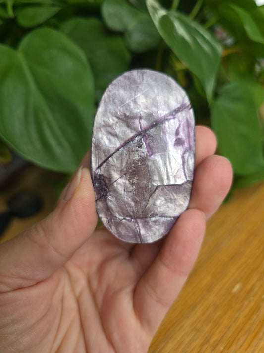 Purple Mica Palm Stone