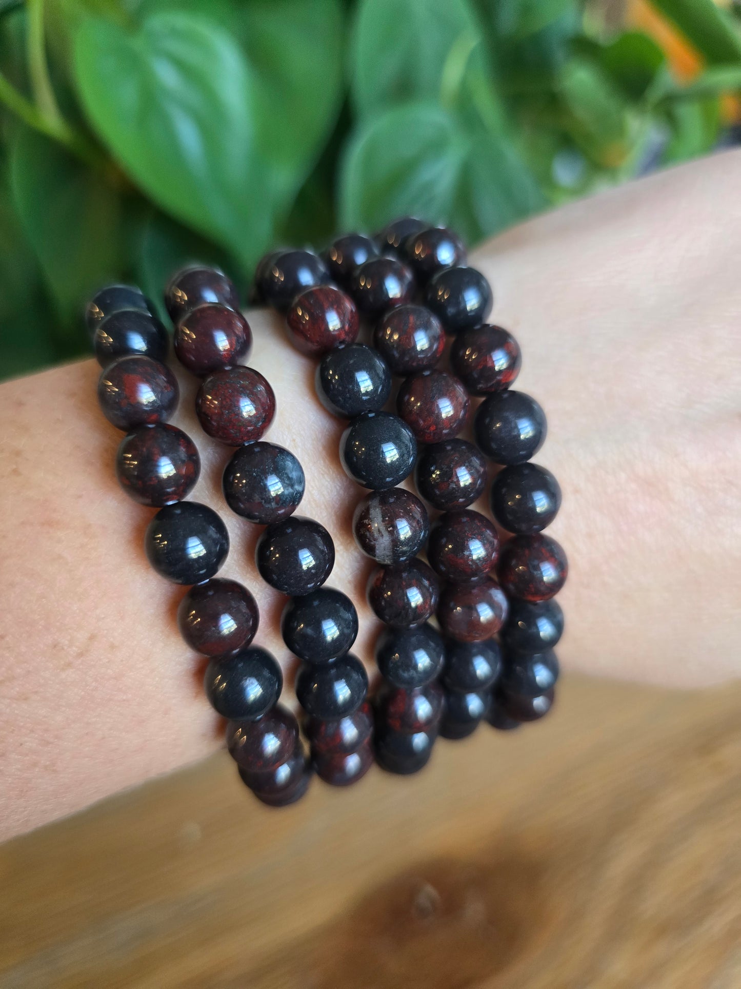 Chicken's Blood Jasper Stretch Bracelet