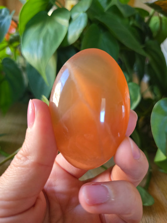 Honey Calcite Palm Stone