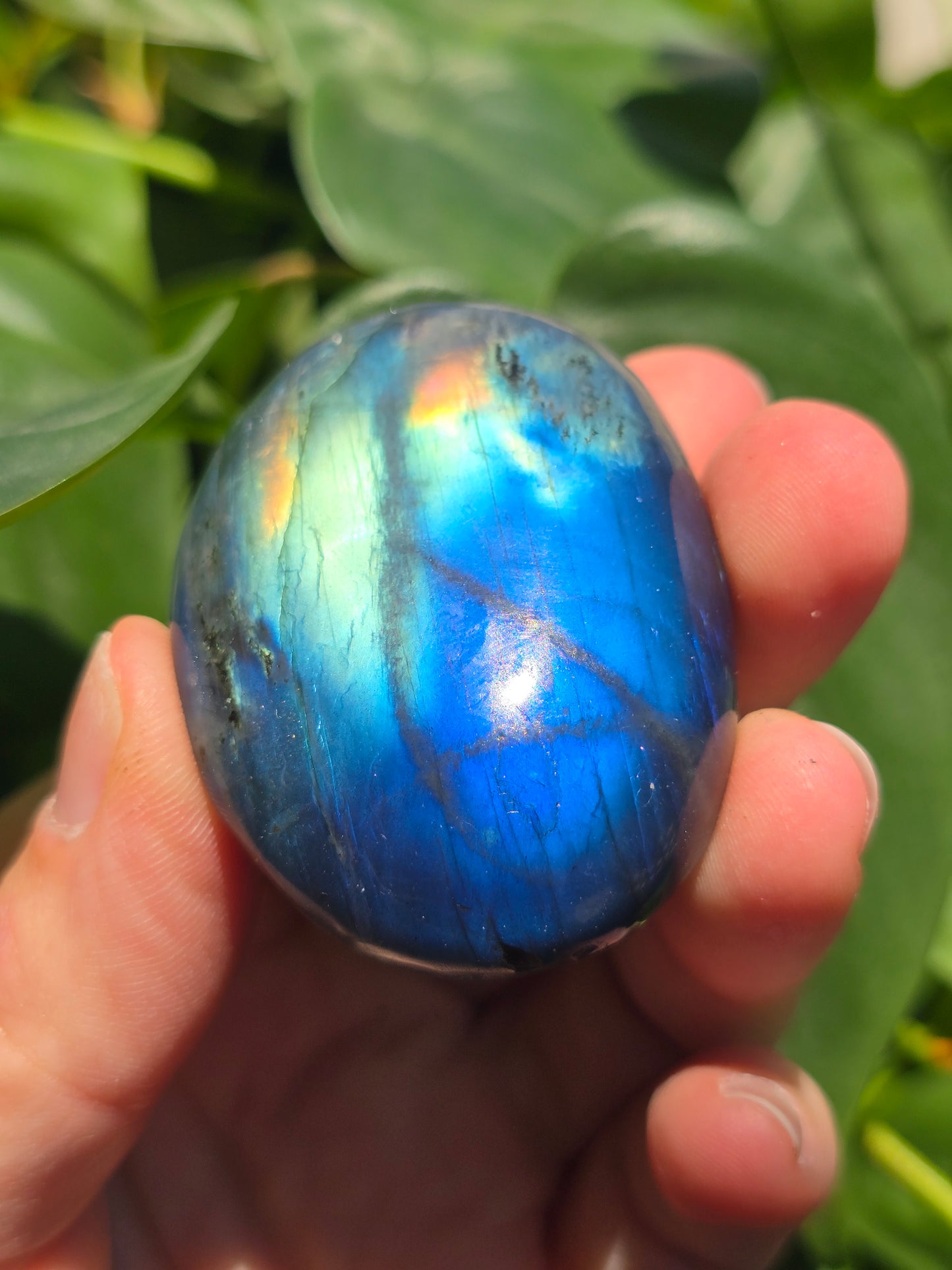 Labradorite Palm Stone "J"