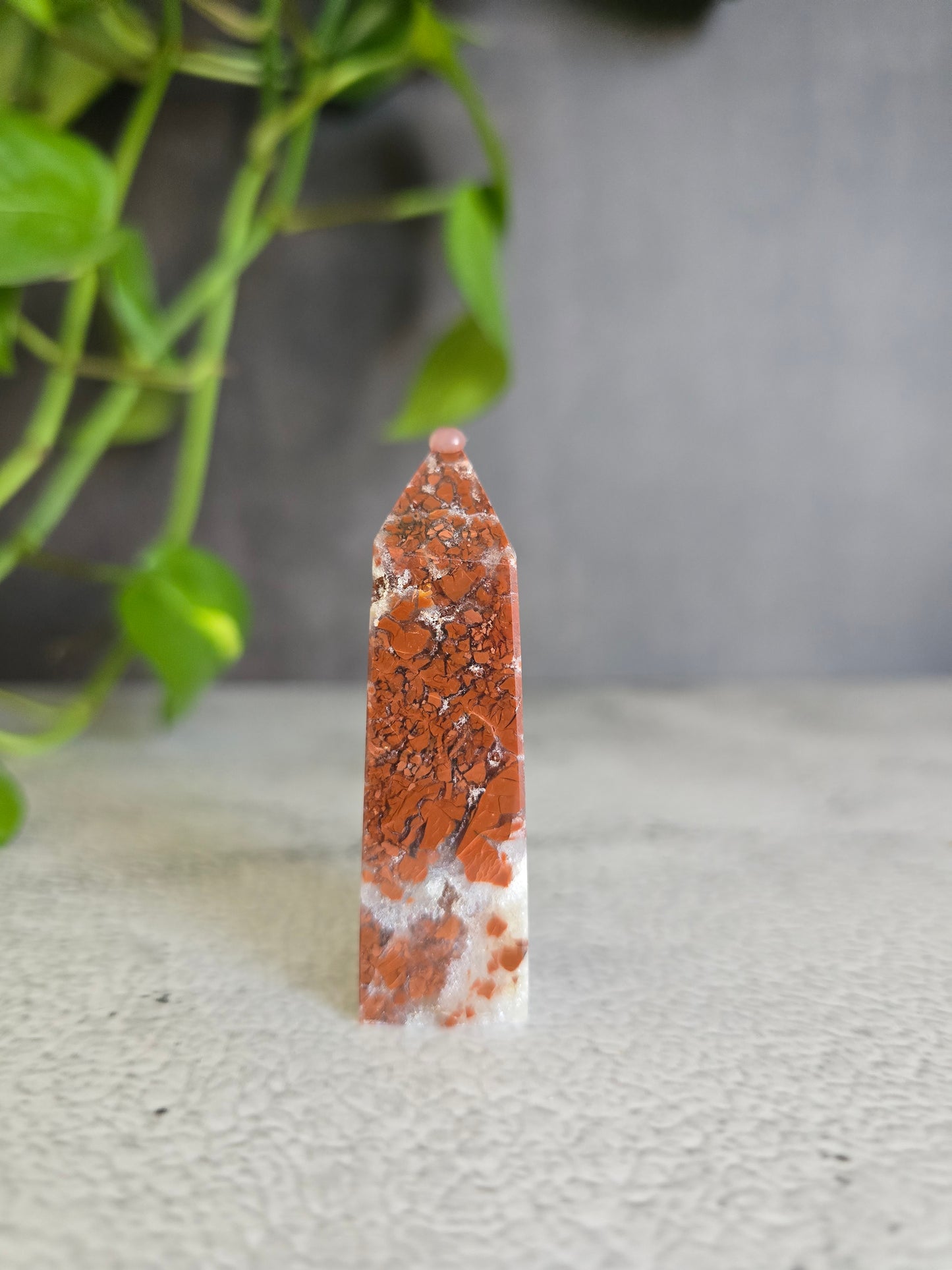 Pink Agate in Quartz Tower