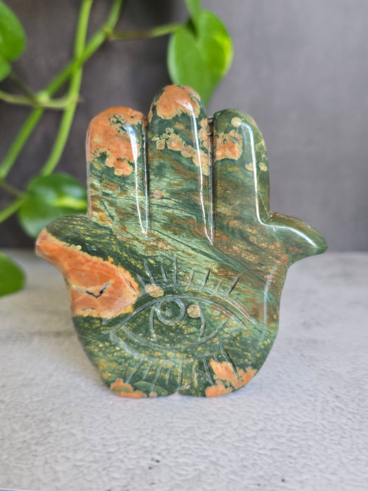 Rainforest Jasper Hamsa