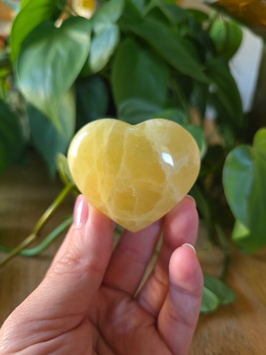 Lemon Calcite Heart