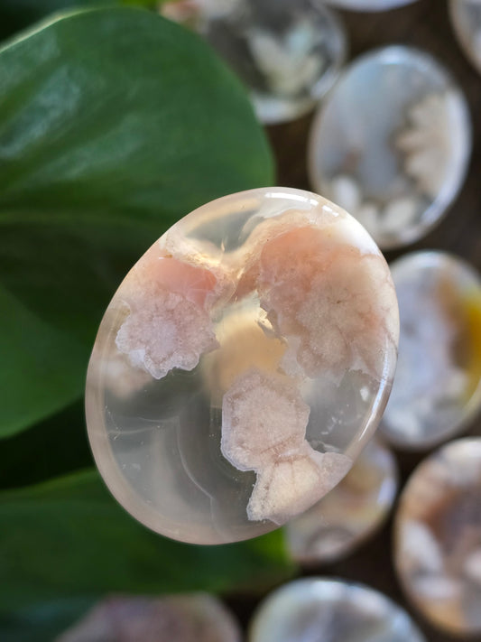Flower Agate Worry Stone
