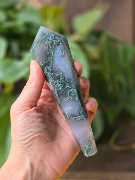 Moss Agate Wand