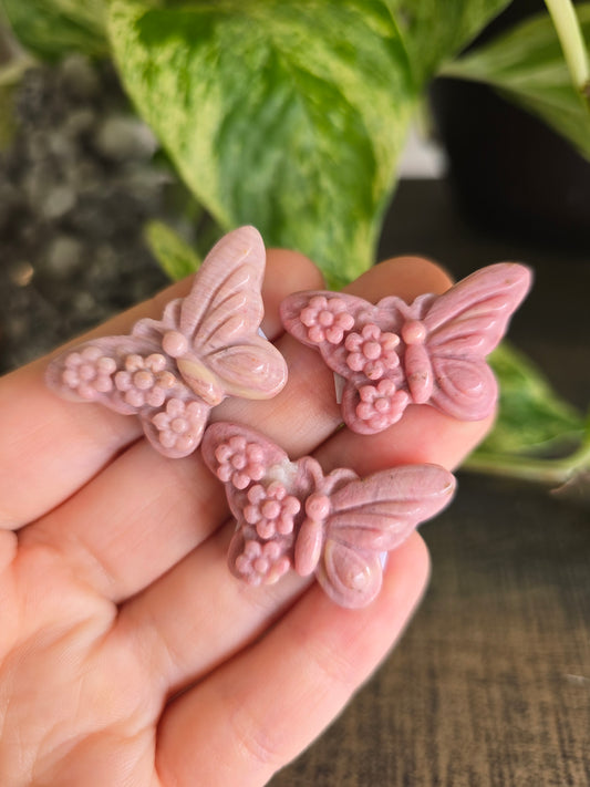 Pink Opal Flower Butterfly