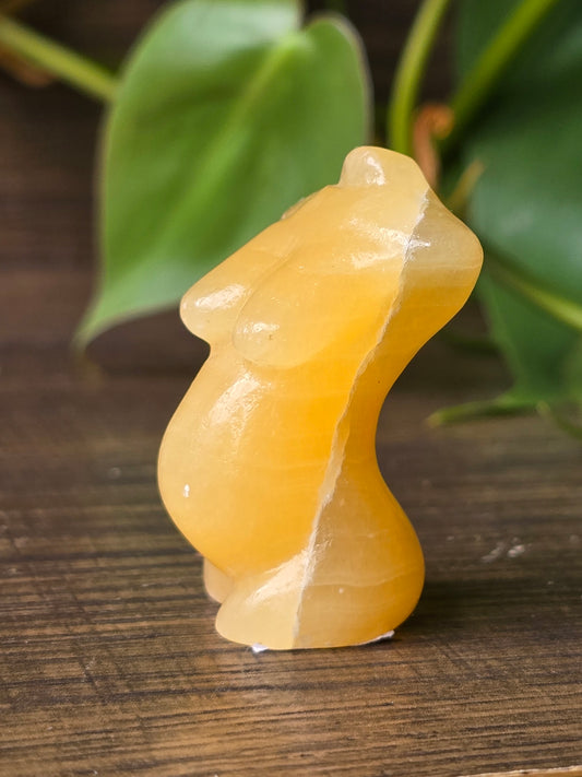 Orange Calcite Pregnant Female Torso