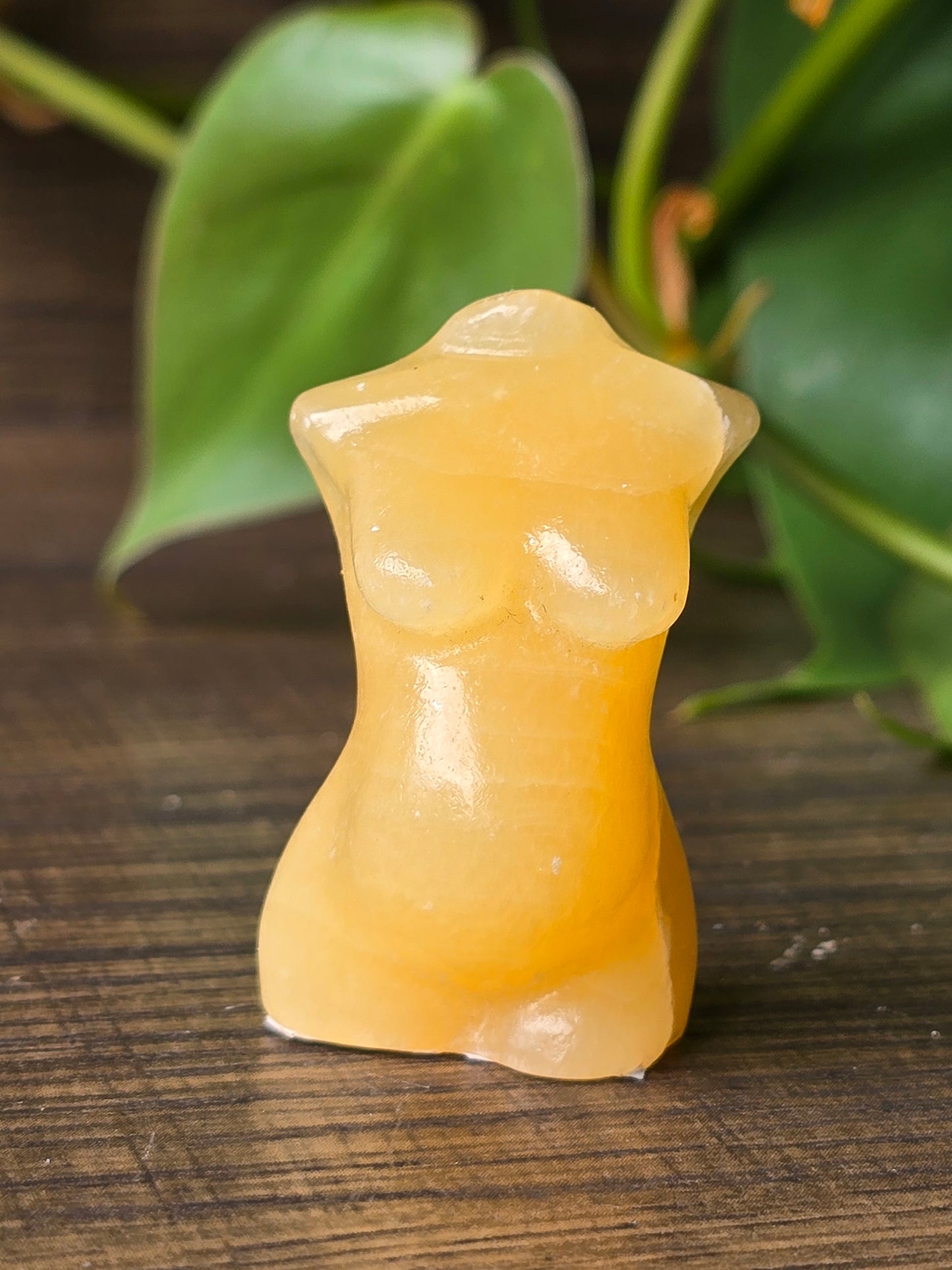 Orange Calcite Pregnant Female Torso