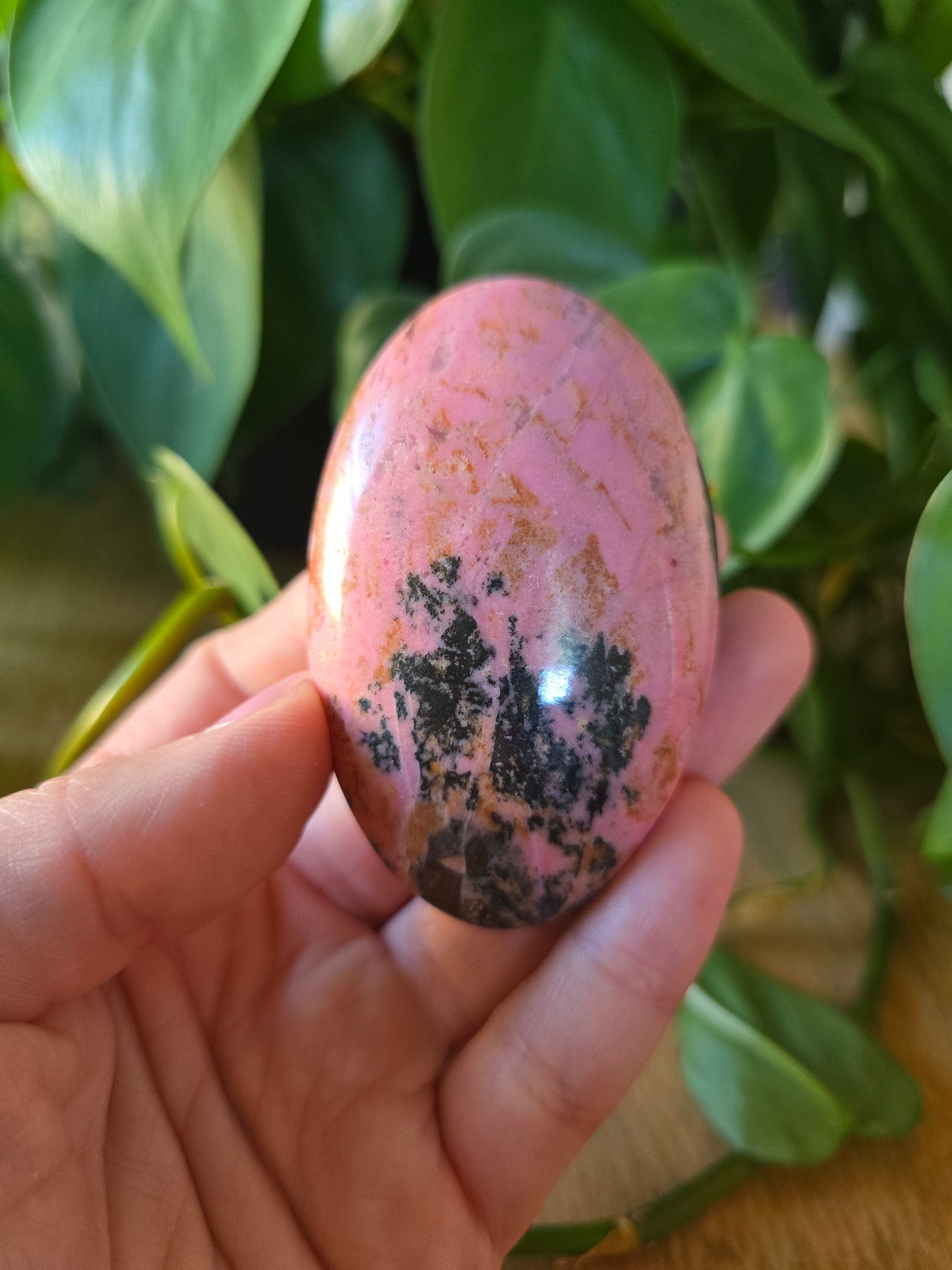 Rhodonite Palm Stone