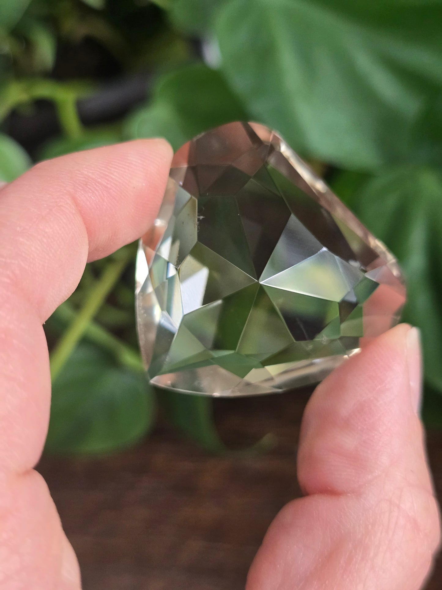 Pale Citrine Heart Faceted Quartz