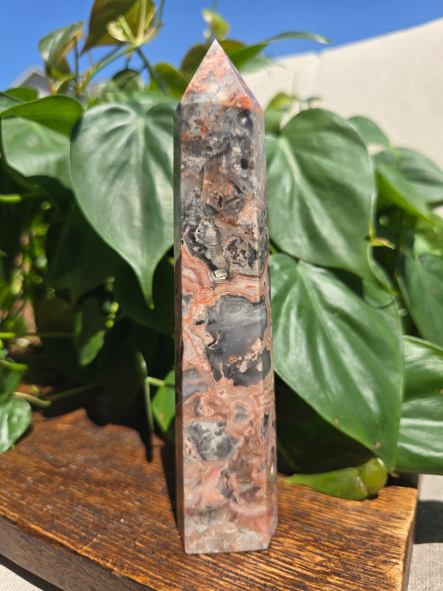Pink Mexican Crazy Lace Agate Tower