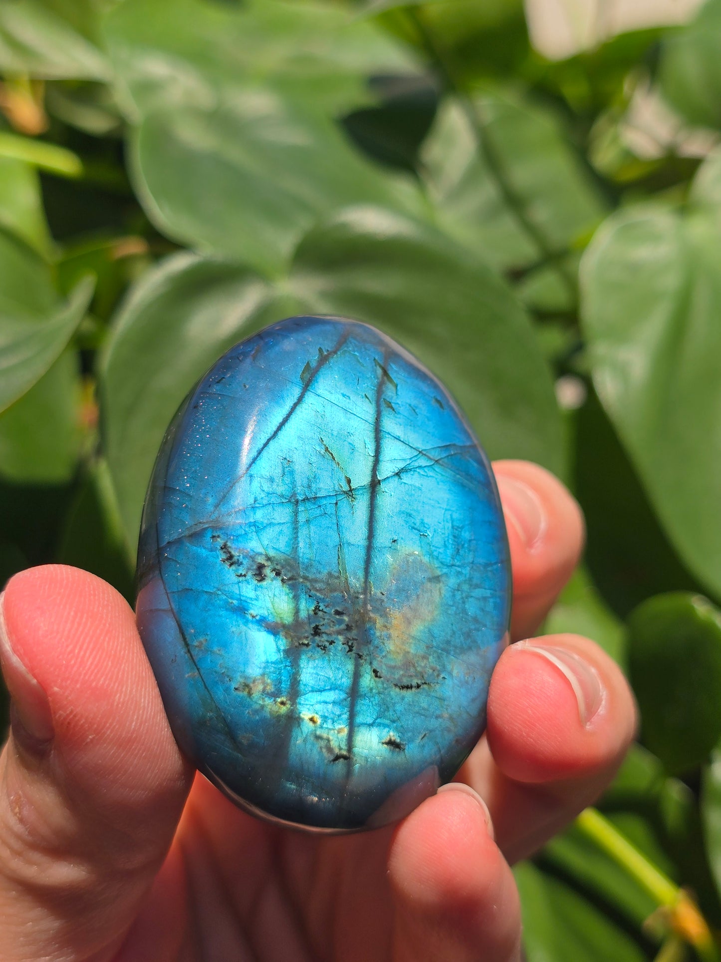 Labradorite Palm Stone "K"