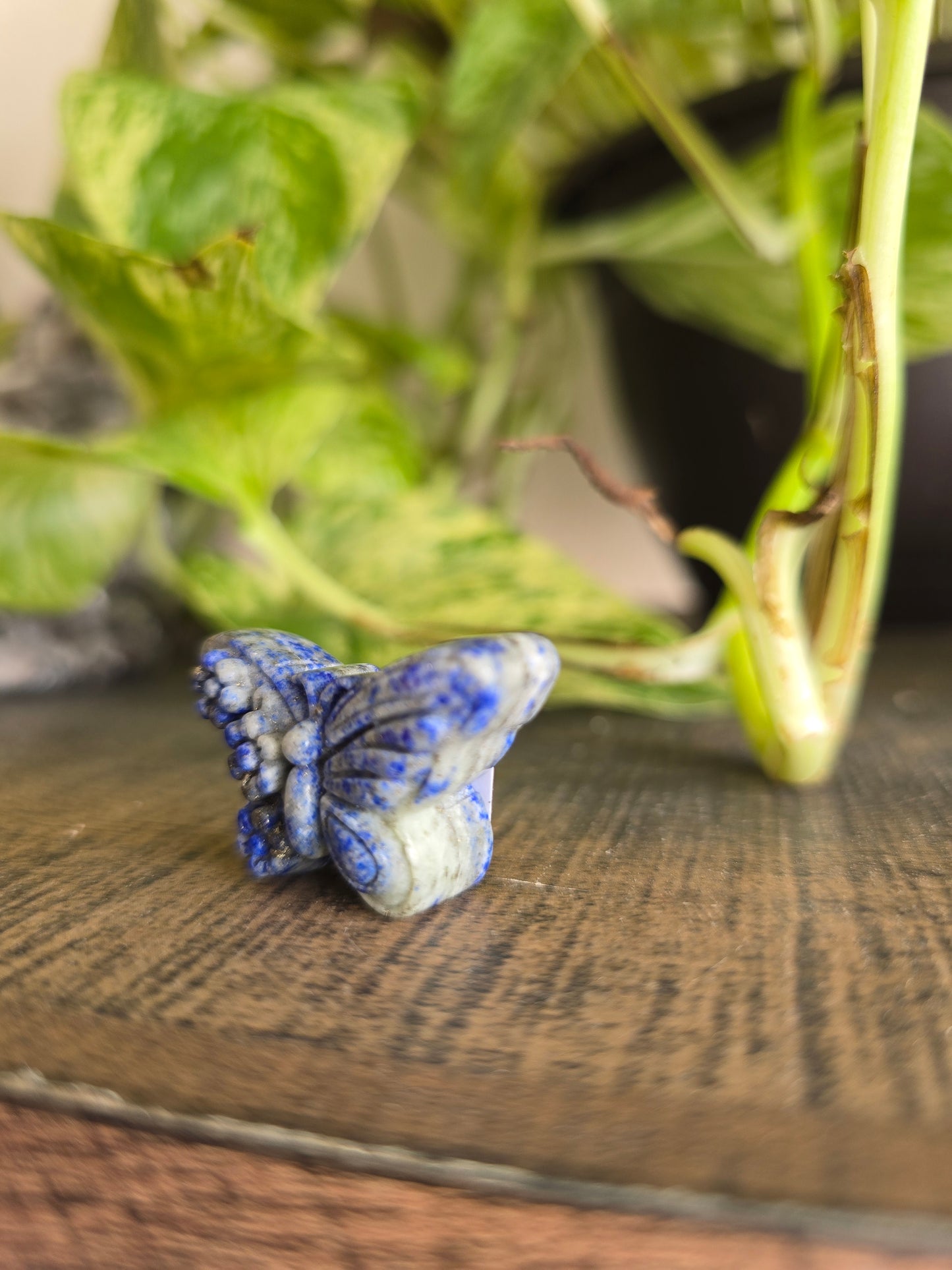 Lapis Lazuli Flower Butterfly Carving