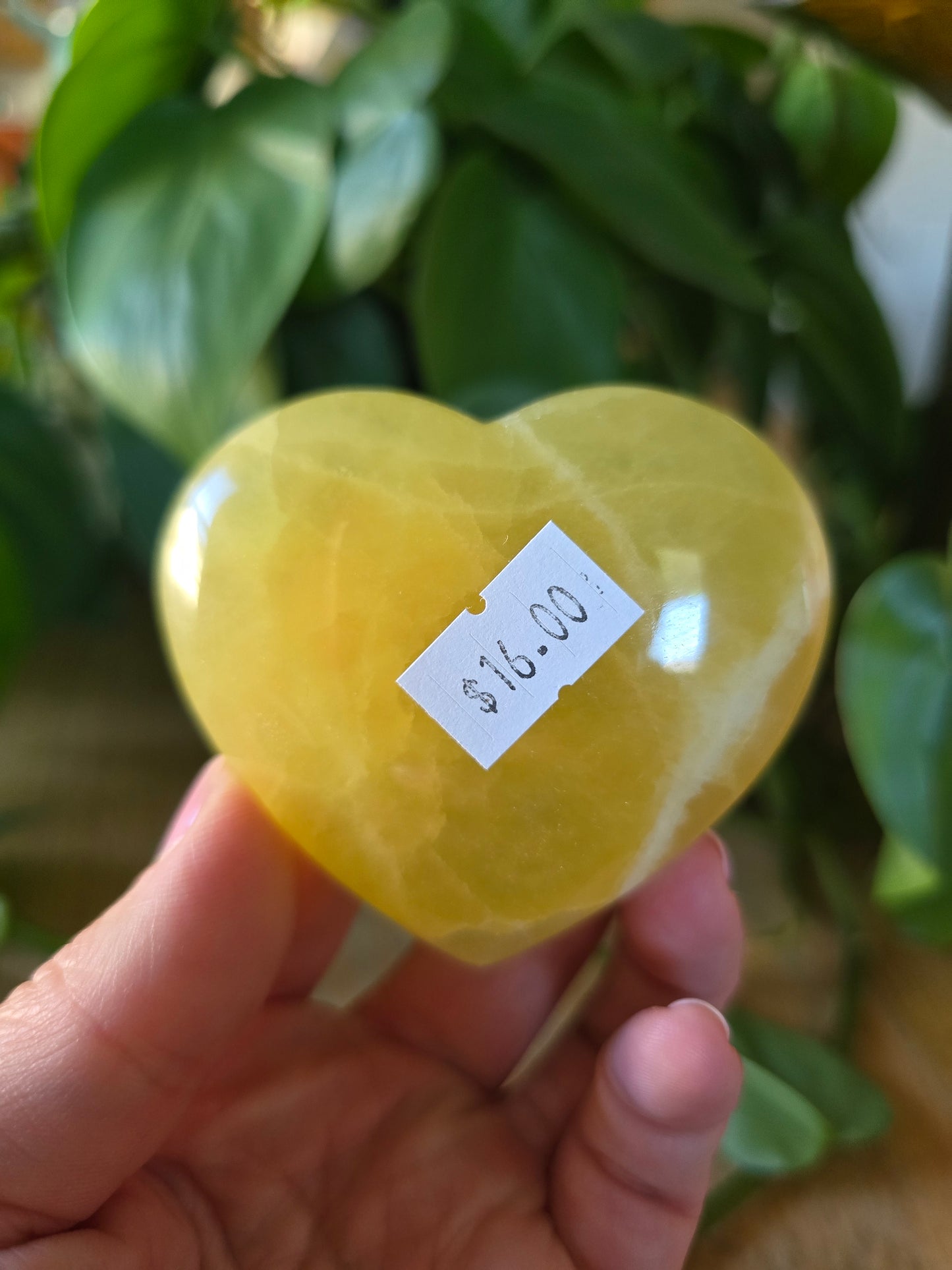 Lemon Calcite Heart