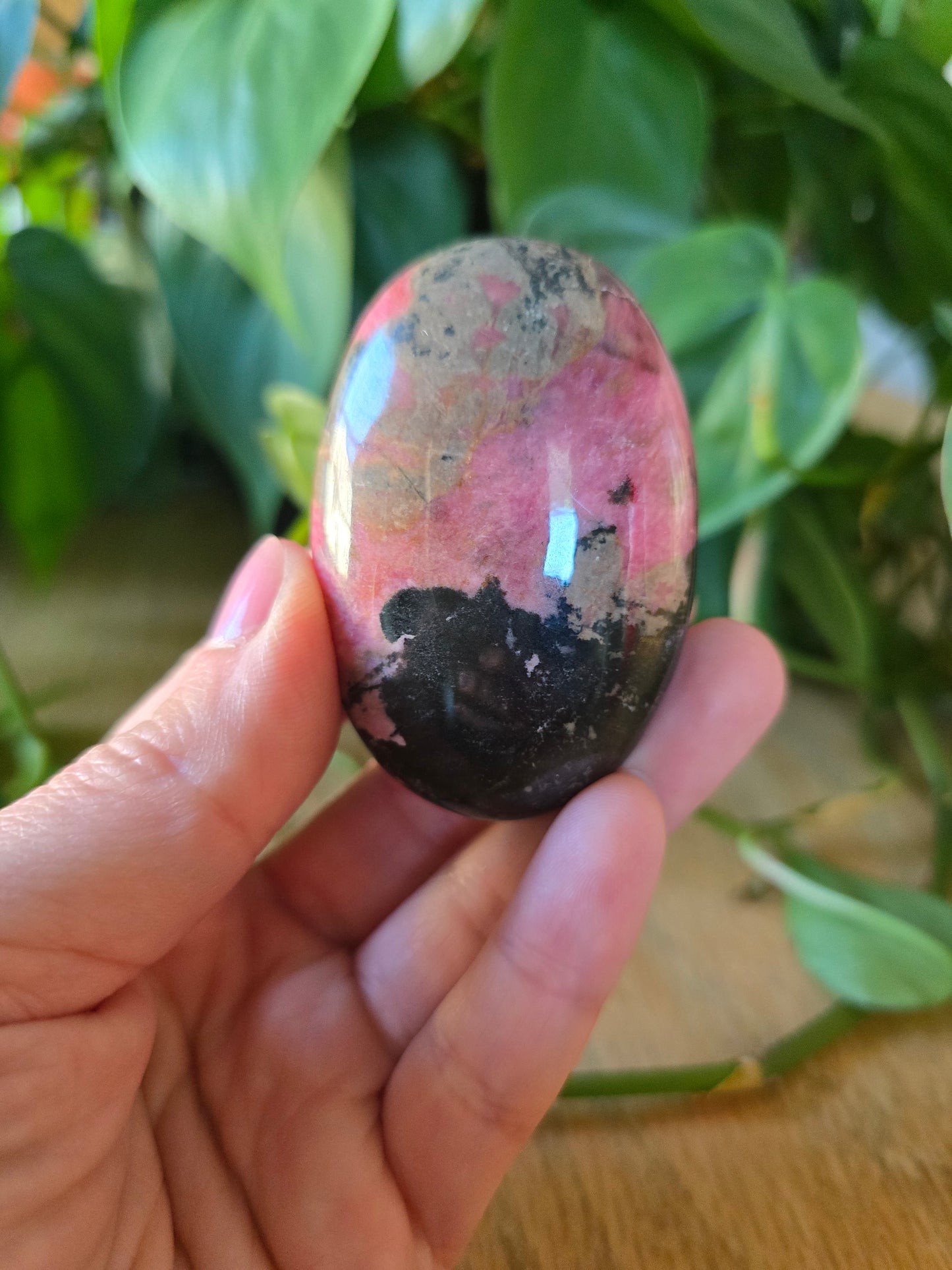 Rhodonite Palm Stone