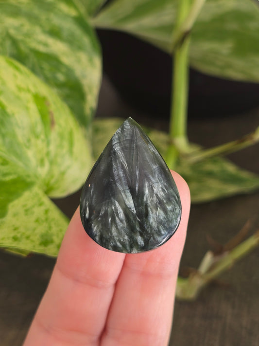 Seraphinite Tear Drop Cabochon