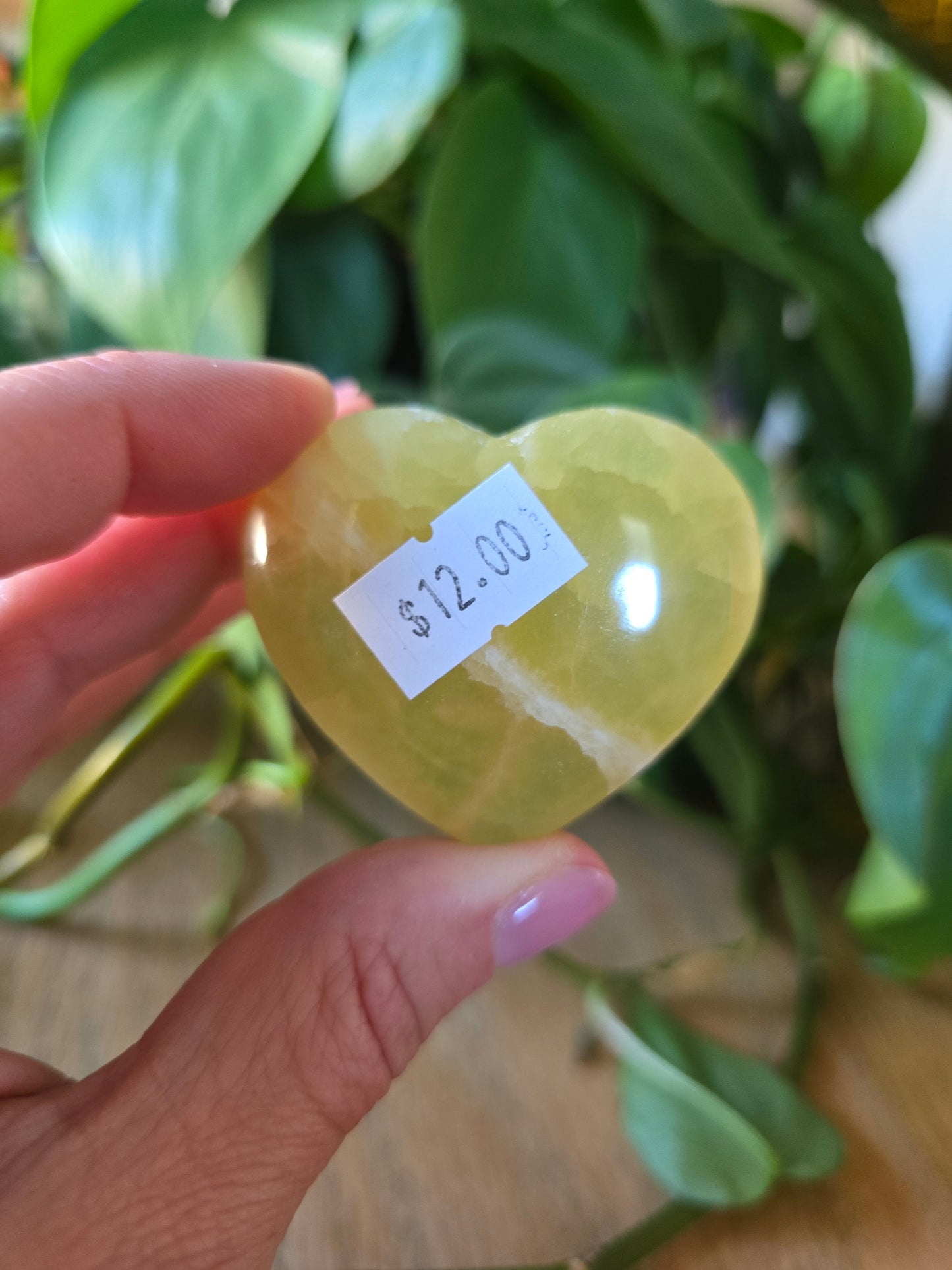 Lemon Calcite Heart