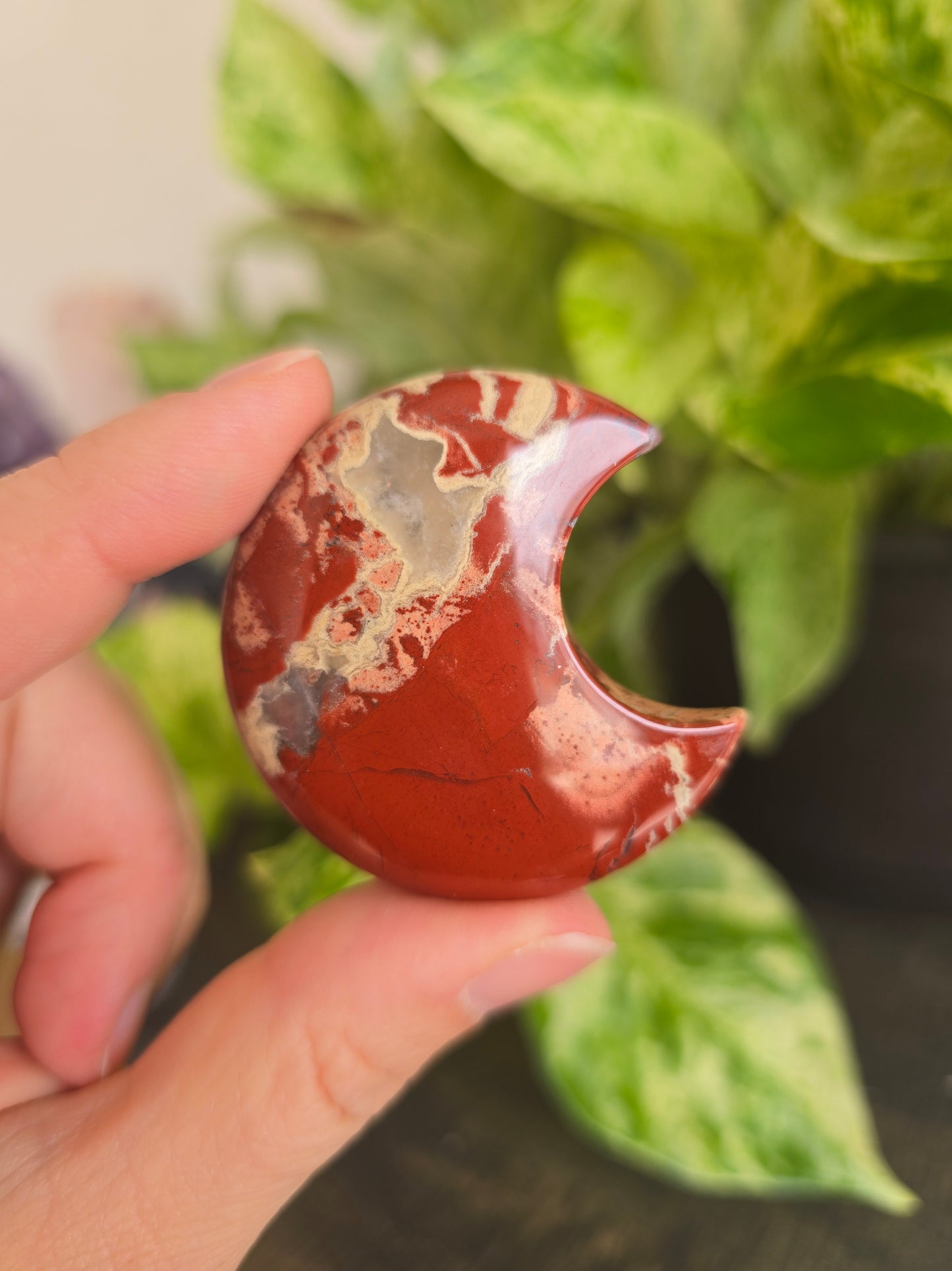 Red Jasper Crescent Moon