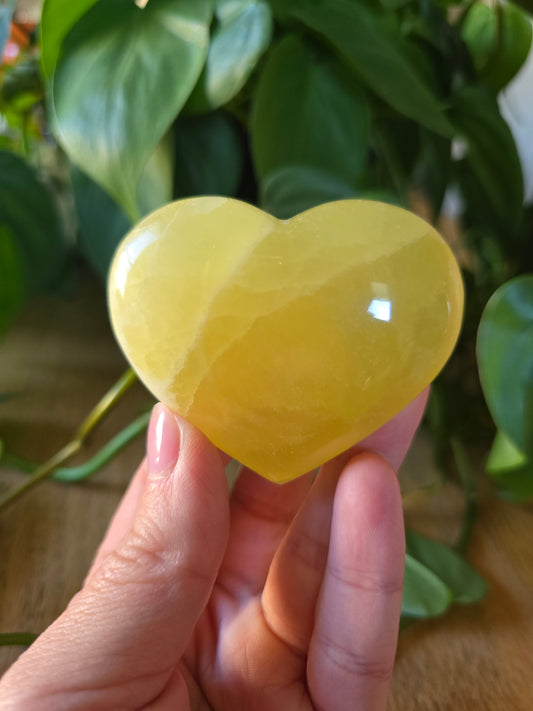 Lemon Calcite Heart