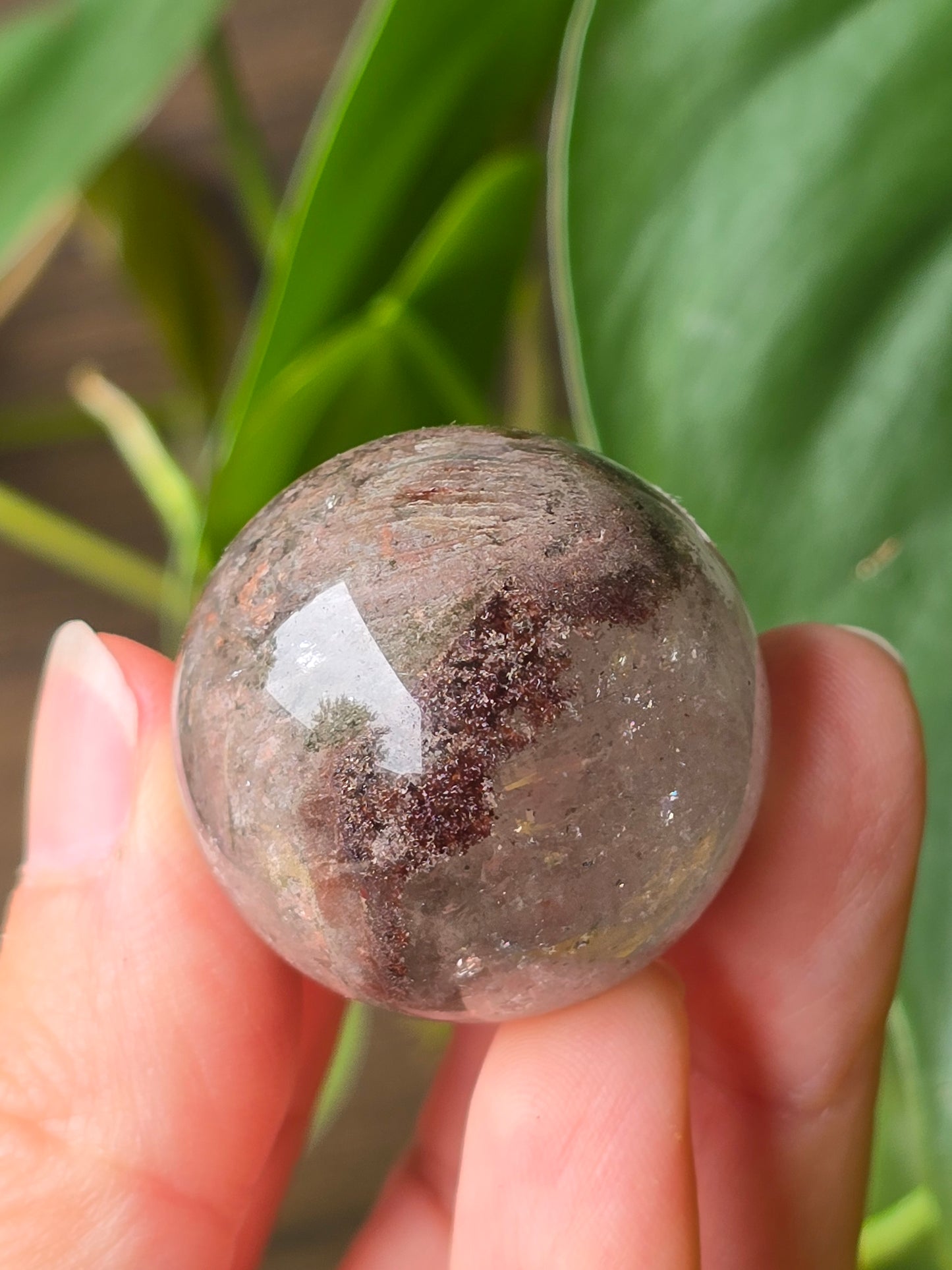 Garden Quartz (Lodolite) Sphere