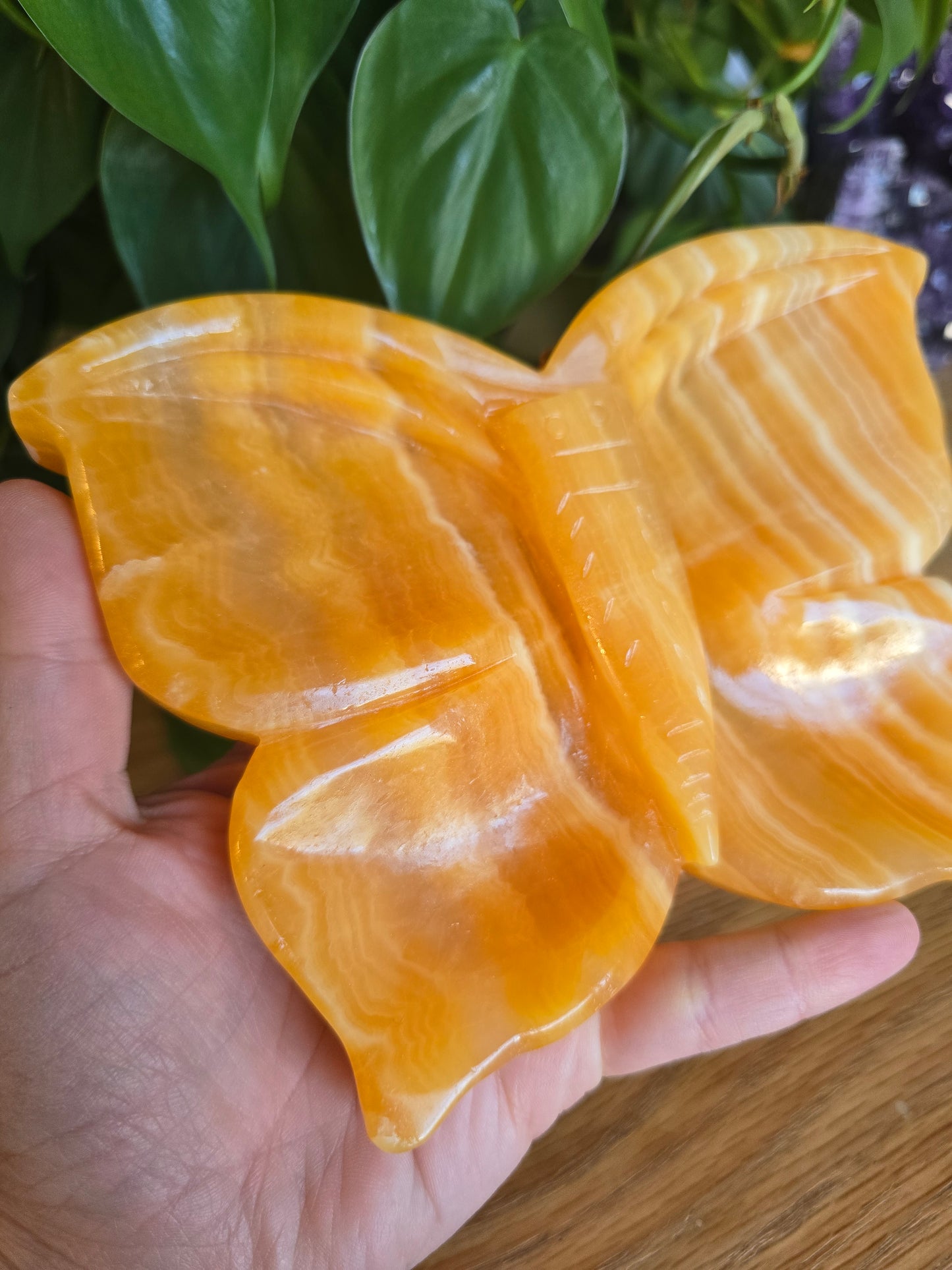 Orange Calcite Butterfly Bowl