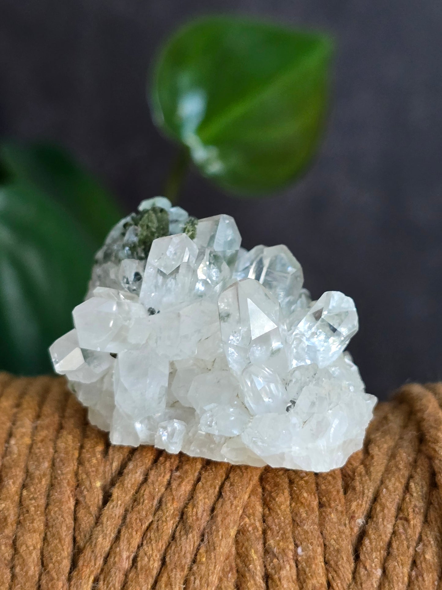 Prehnite and Epidote on Quartz Matrix