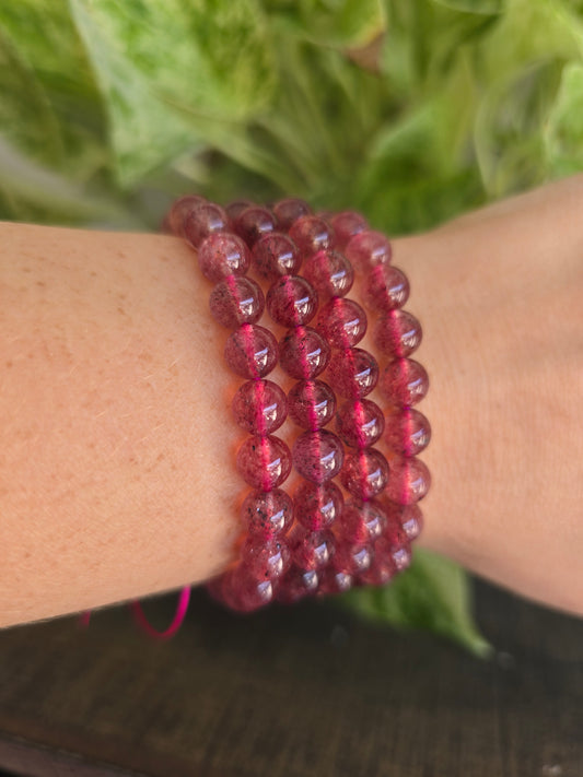 Strawberry Quartz Stretch Bracelet