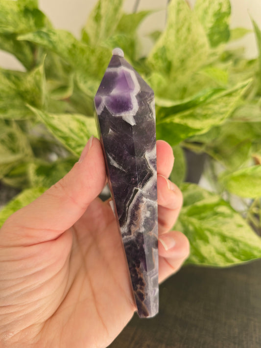 Chevron Amethyst Wand