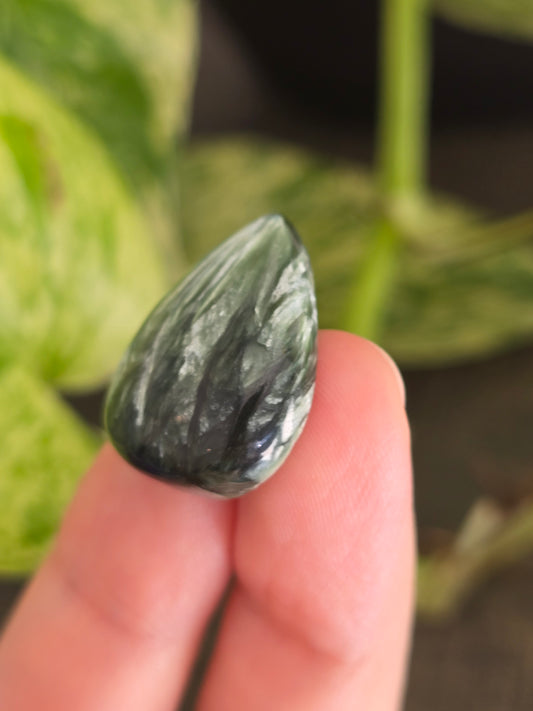 Seraphinite Tear Drop Cabochon