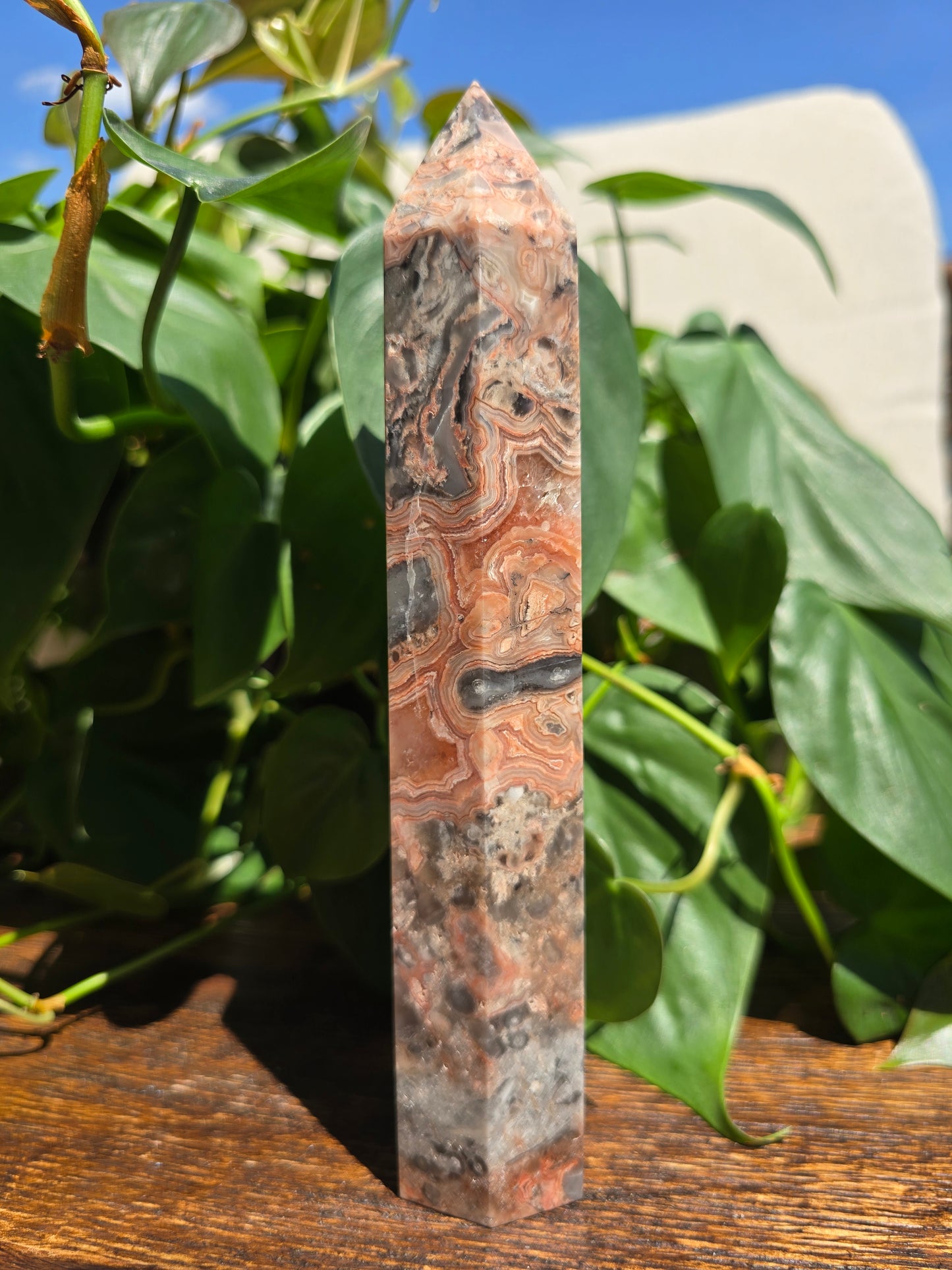 Pink Mexican Crazy Lace Agate Tower