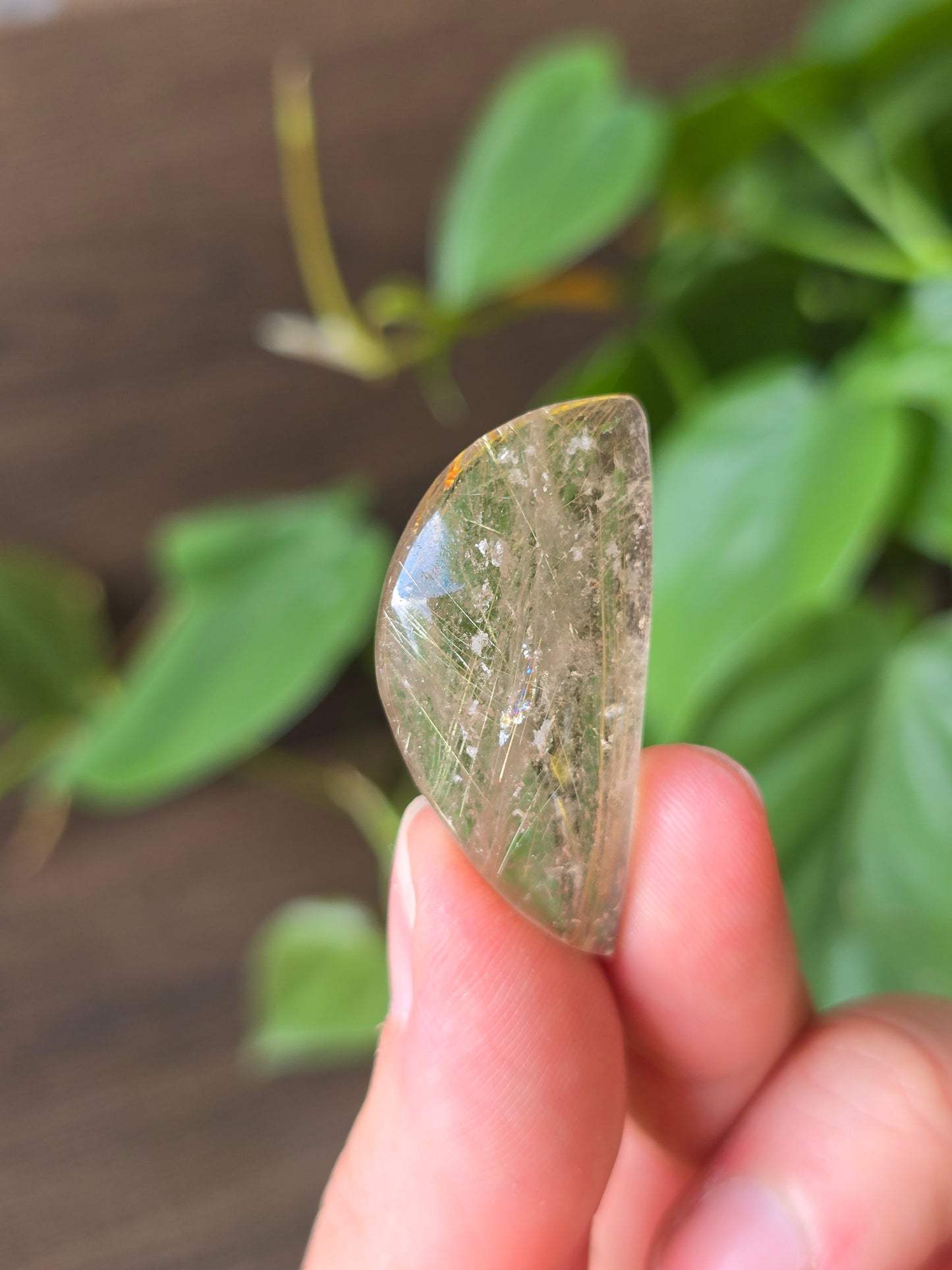 Golden Rutilated Quartz Moon