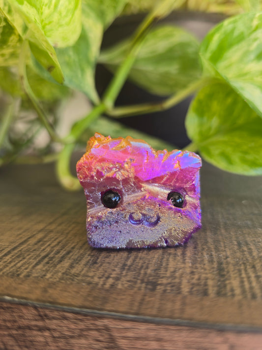 Aura Quartz Crystal Pet Rock