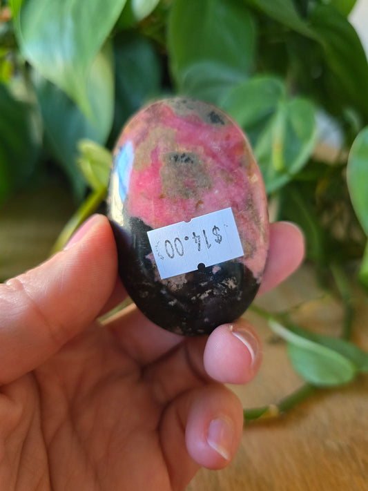 Rhodonite Palm Stone