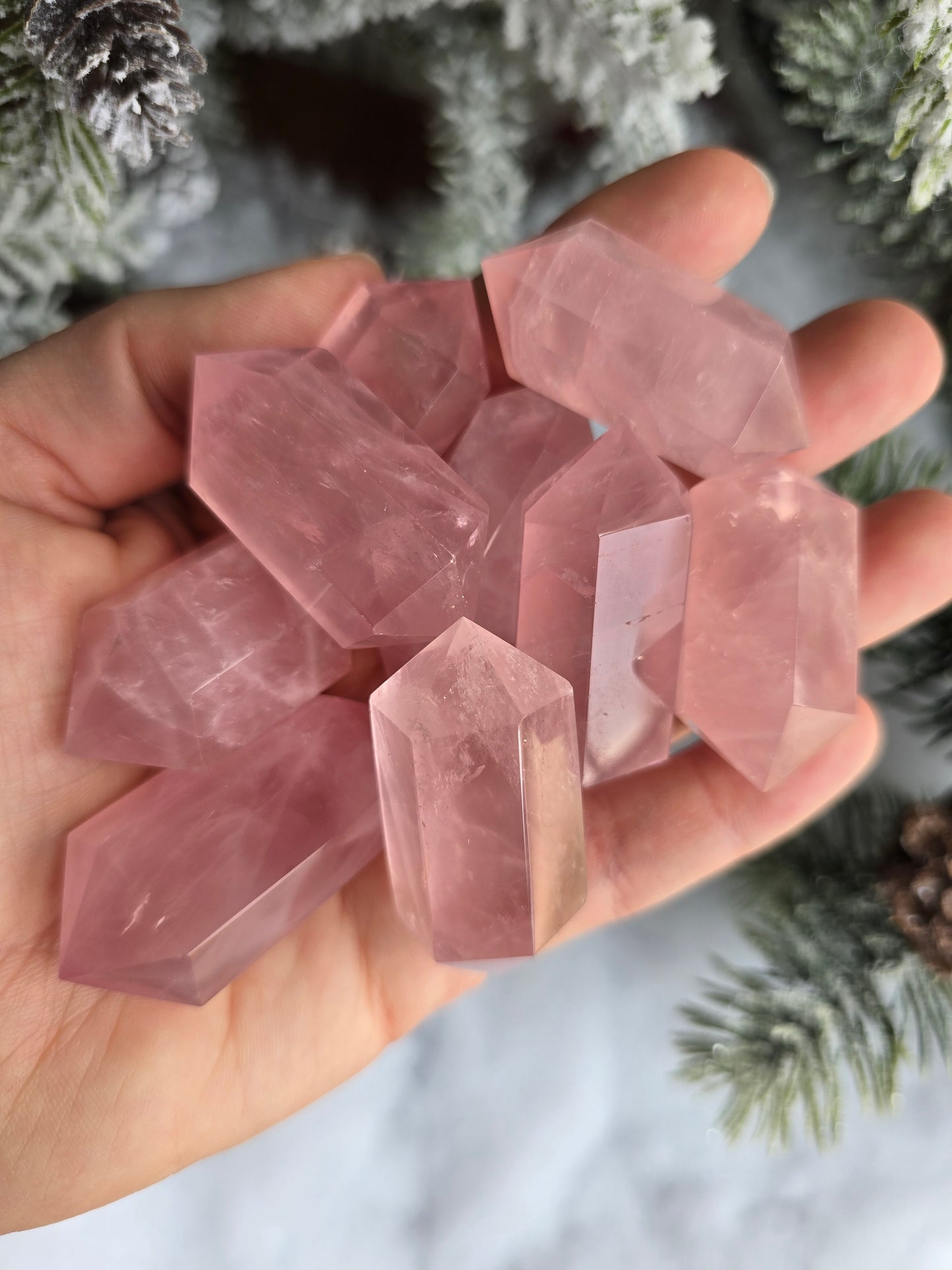 Rose Quartz Double Point - Dark Color