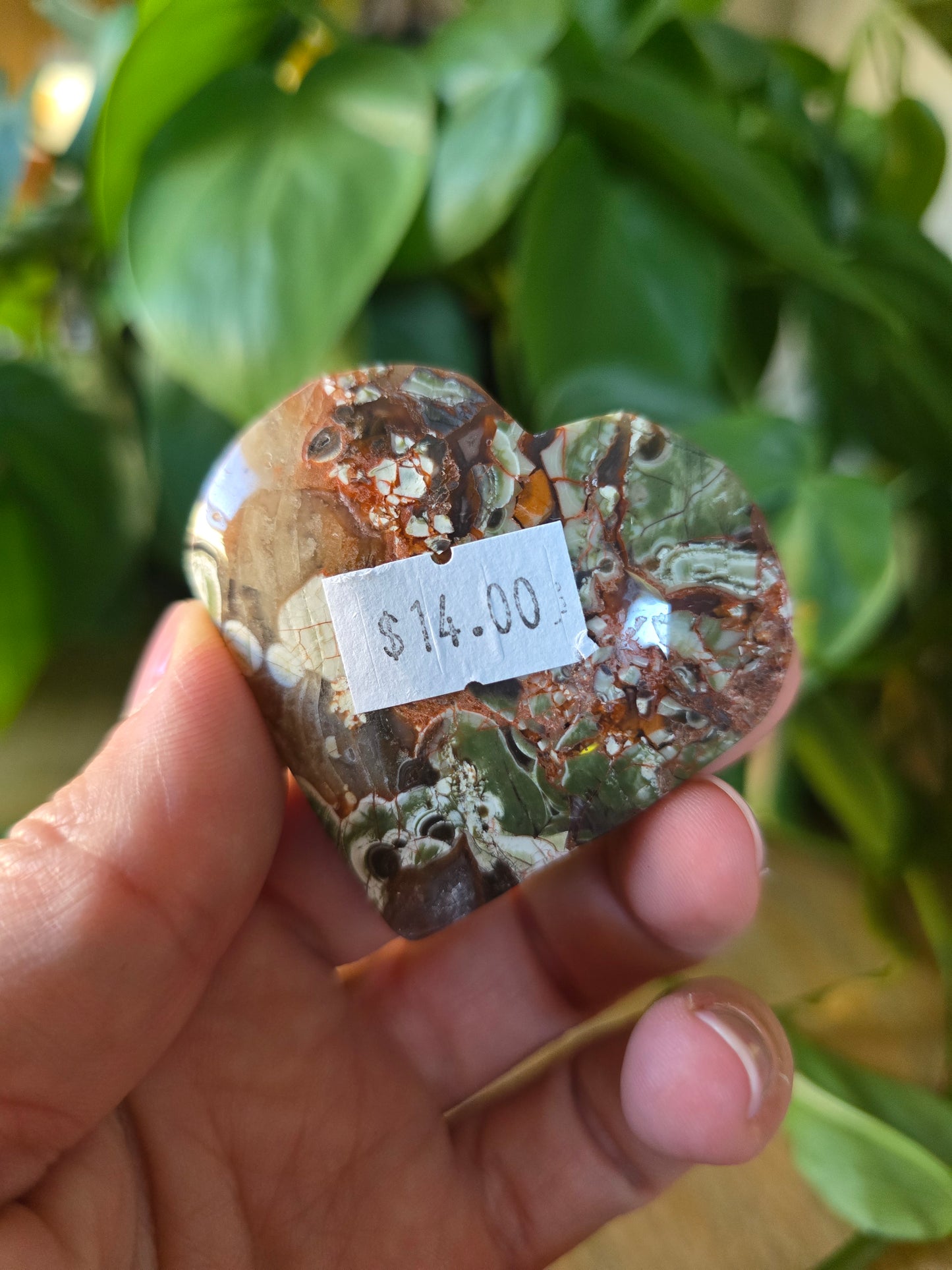 Money Agate Heart